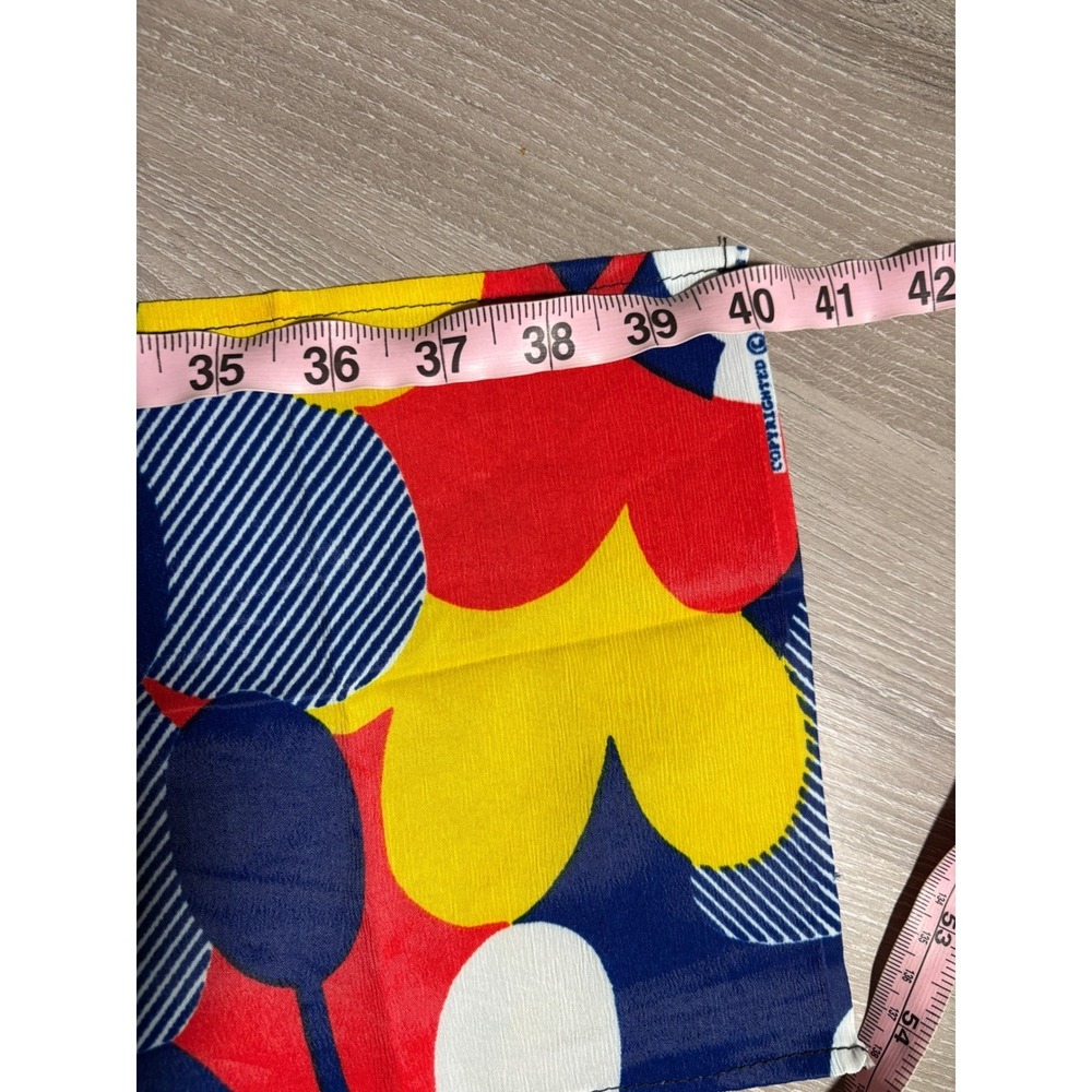 Vintage Flophar Scarf Red Blue Yellow Abstract Geometric Retro Mod Print 8x40 - Picture 5 of 5